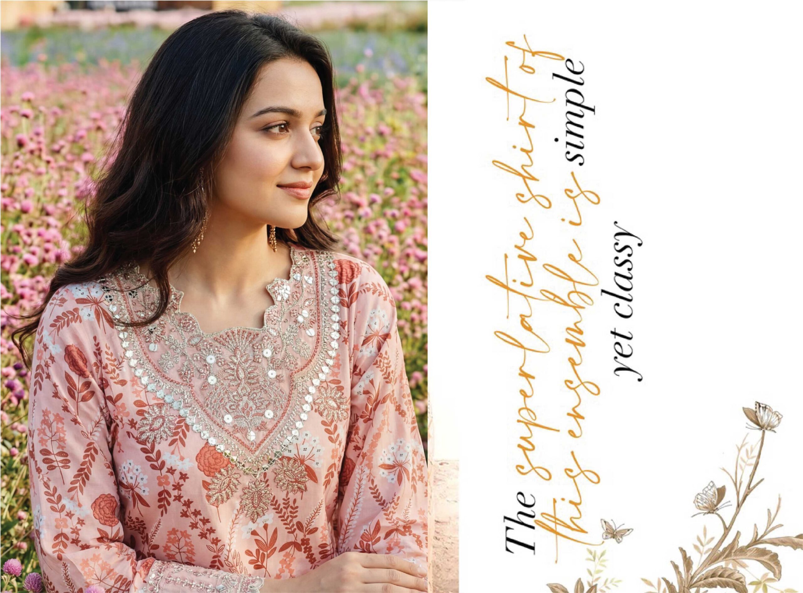 ELENA Embroidered Lawn 3 Piece Suit – Summer Collection Exclusive Fancy Dupatta & Stitched Plain Cambric Trouser - Image 14