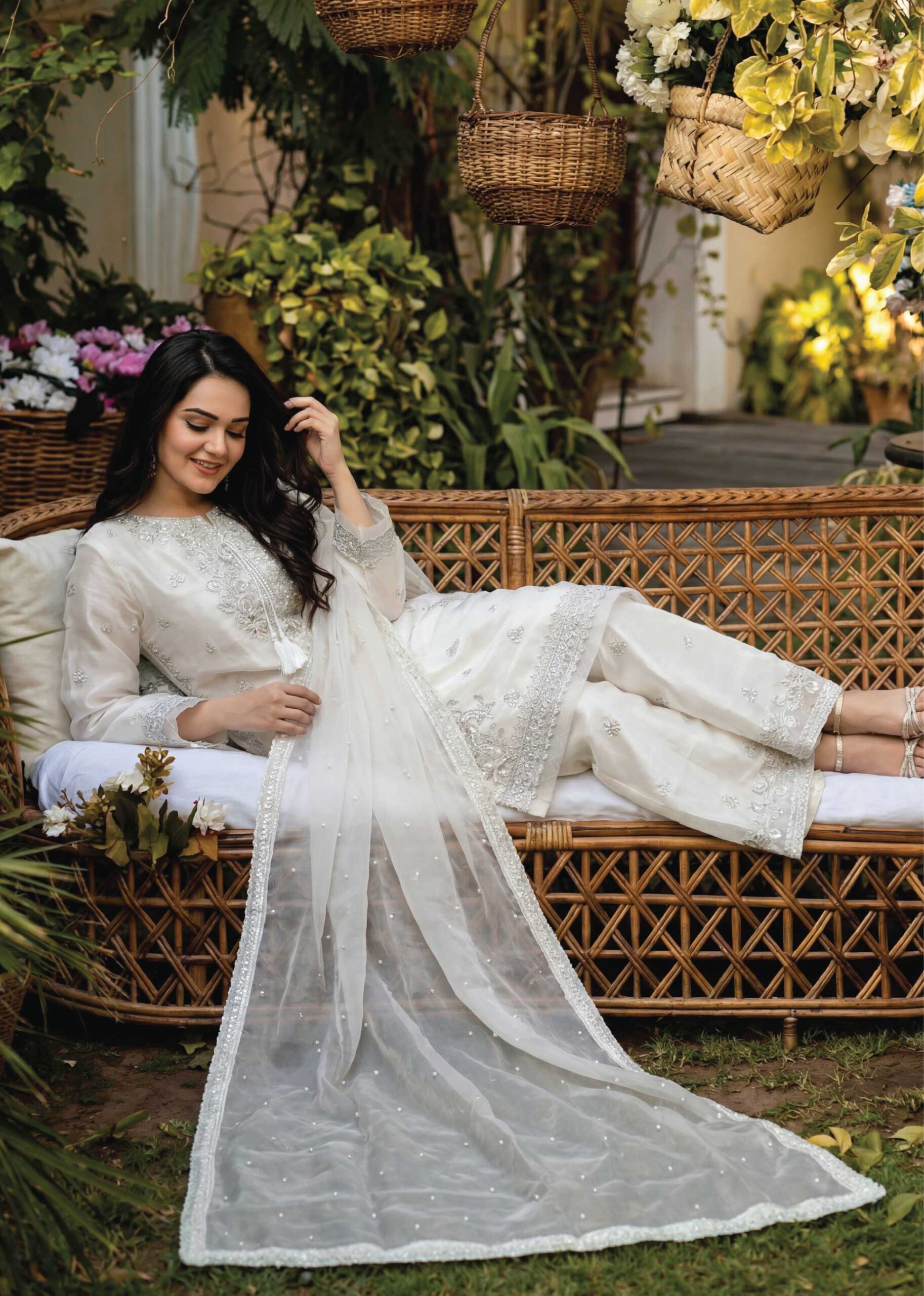Florenca Sheesha Silk Embroidered 3 Piece Suit – Luxury Fancy Collection (Shirt, Dupatta, Trouser) - Image 9