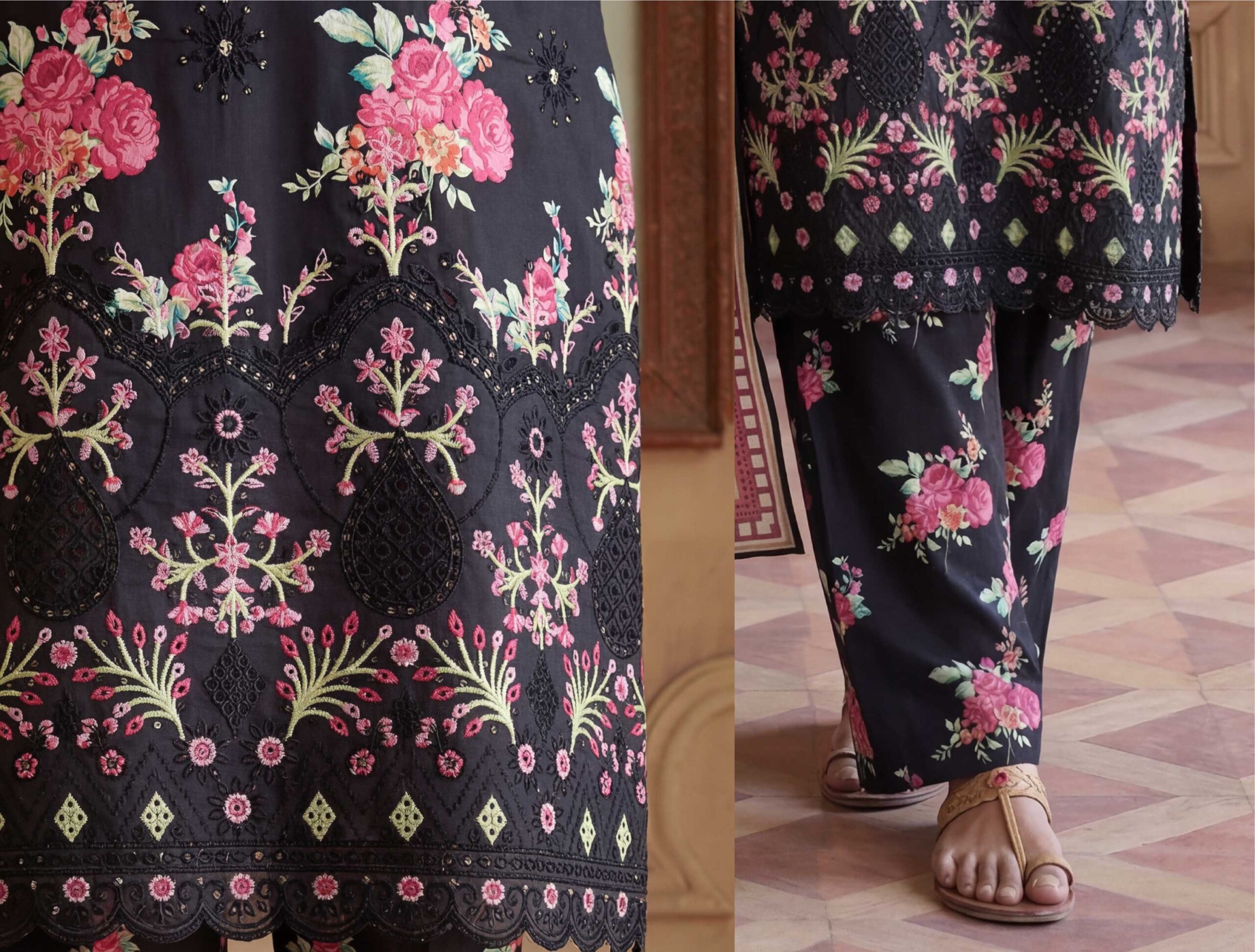 Mahay Embroidered Lawn Collection – Festive 3 Piece Suit (Shirt, Dupatta, Trouser) - Image 6