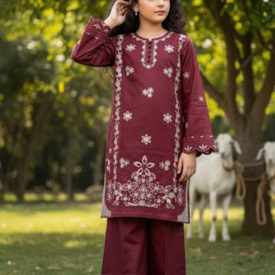 Masoori Pret Embroidered Cotton Suit – Elegant Flyper Design Summer Collection