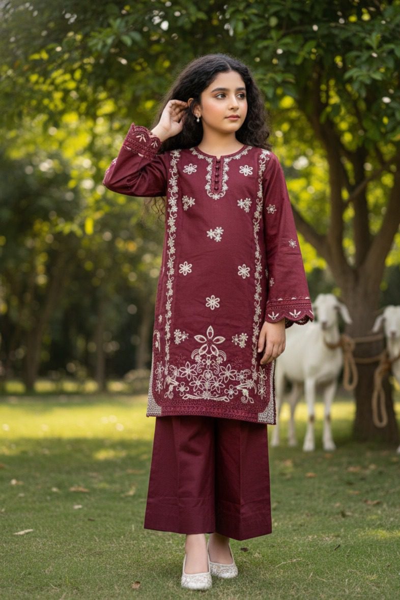 Masoori Pret Embroidered Cotton Suit – Elegant Flyper Design Summer Collection