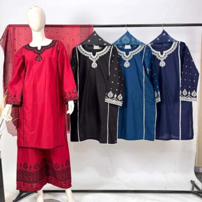 Premium Lawn 3-Piece Suit – Elegant Swiss Lawn Dupatta