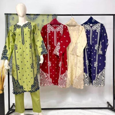 Premium Lawn 3-Piece Suit – Elegant Swiss Lawn Dupatta