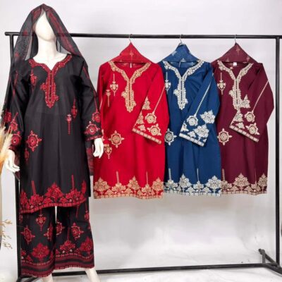 Premium Lawn 3-Piece Suit – Elegant Swiss Lawn Dupatta