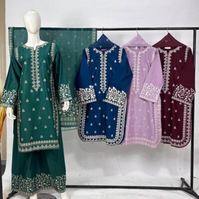 Premium Lawn 3-Piece Suit – Elegant Swiss Lawn Dupatta