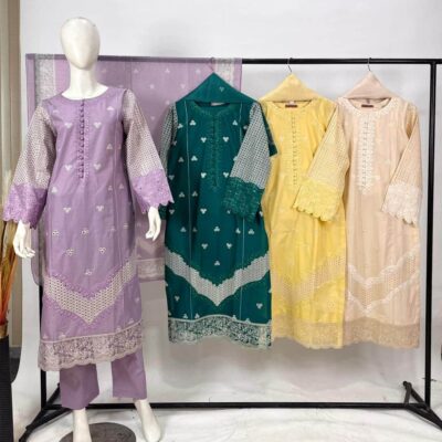 Premium Lawn 3-Piece Suit – Elegant Swiss Lawn Dupatta