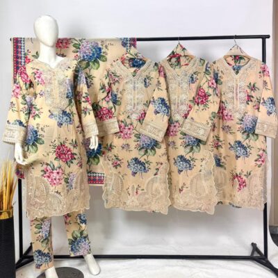 Premium Lawn 3-Piece Suit – Elegant Swiss Lawn Dupatta