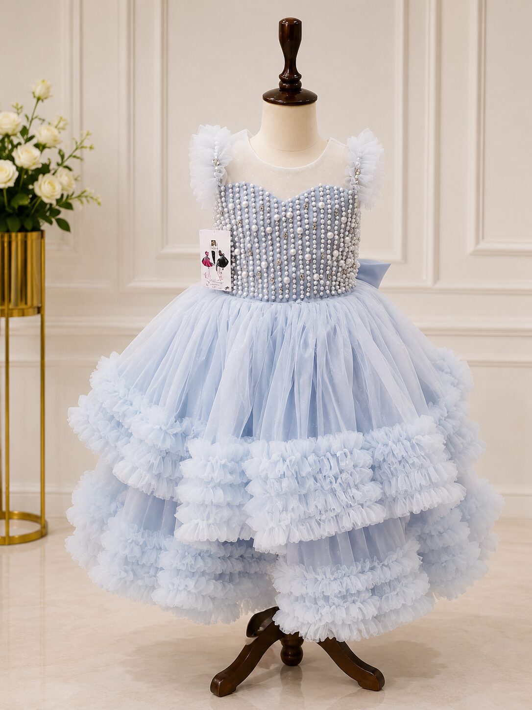 Pink pastel princess gown front - Image 3