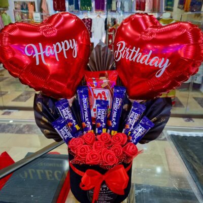 Beautiful birthday chocolate bouquet featuring Dairy Milk chocolates