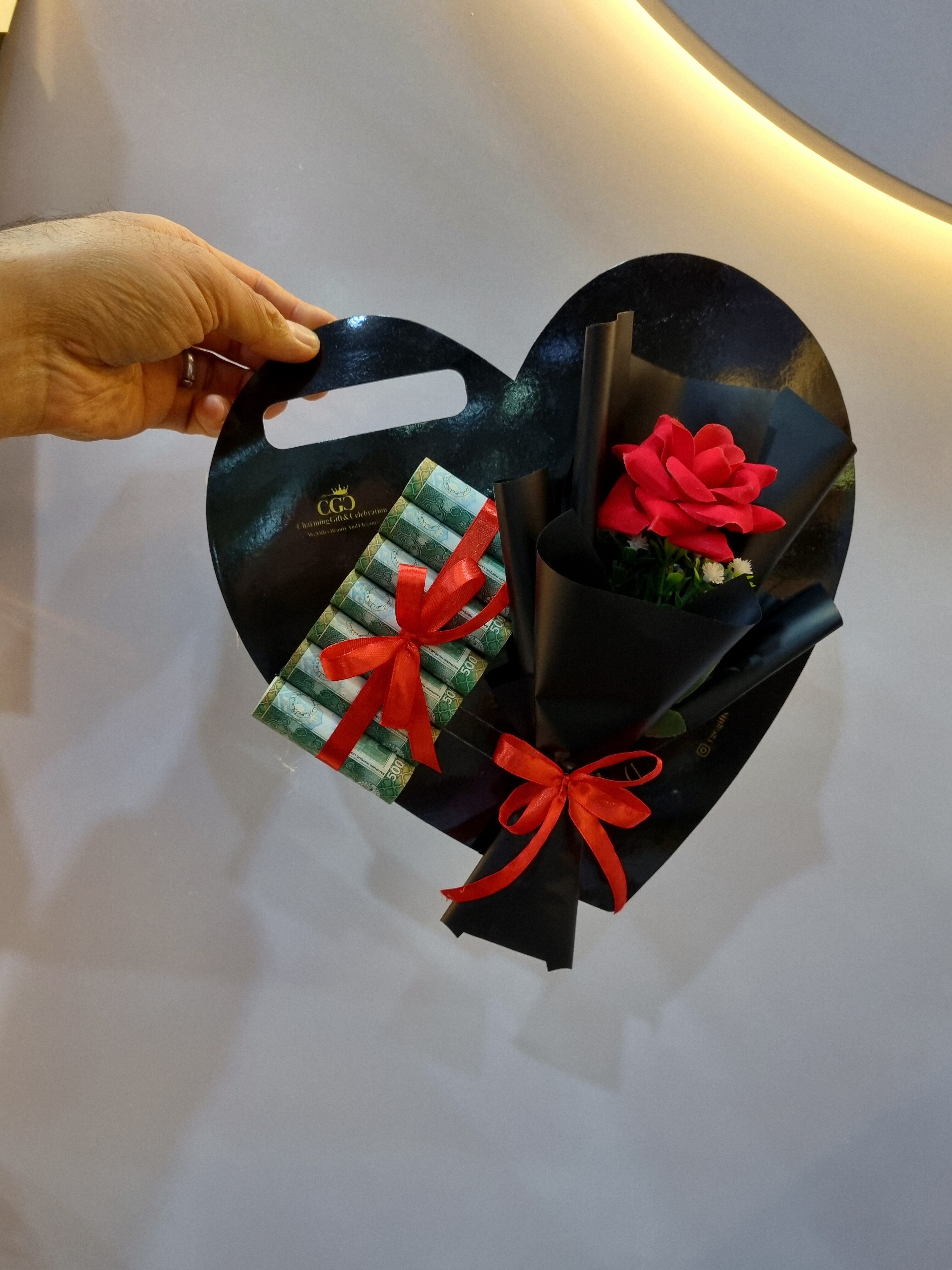 Elegant heart-shaped gift card