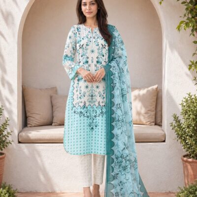 A-Line Maxi with Printed Shafoon Dupatta – Winter Collection