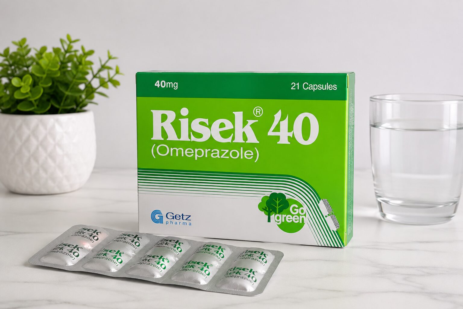 Risek 40mg (Omeprazole) – 21 Capsules