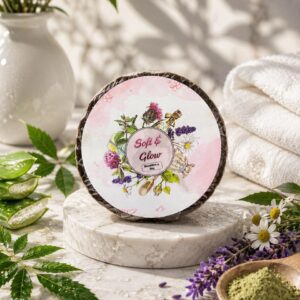 Soft & Glow Herbal Handmade Soap for Sensitive & Dry Skin – Natural Moisturizing Bar