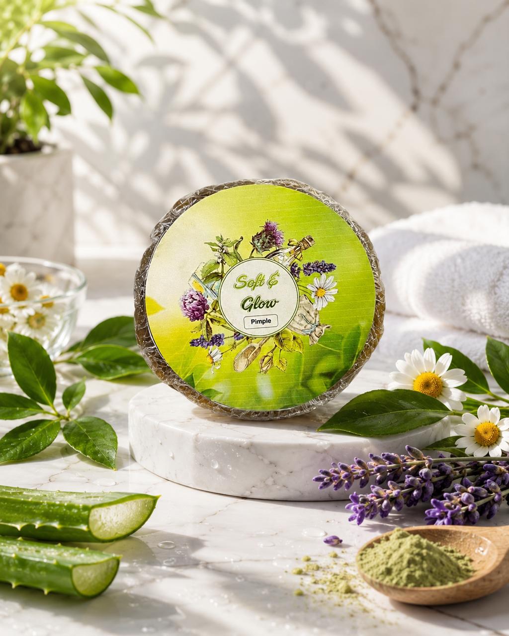 Soft & Glow Pimple Control Herbal Soap – Natural Acne Care Handmade Soap