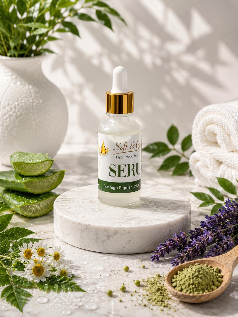 Soft & Glow Hyaluronic Acid Face Serum for High Pigmentation – Brightening & Hydrating Serum