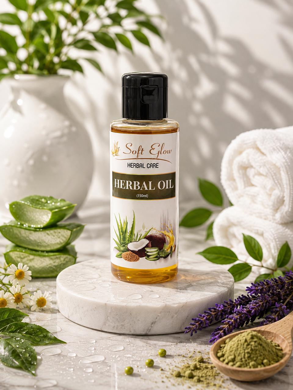 Soft & Glow Herbal Hair Oil – Nourishing Hair & Scalp Oil (150ml)