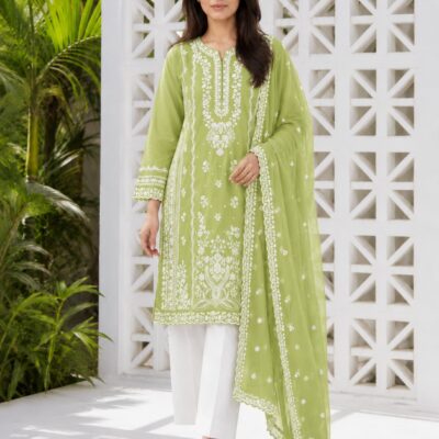 Winter Cotton Suit with Embroidered Shafoon Dupatta