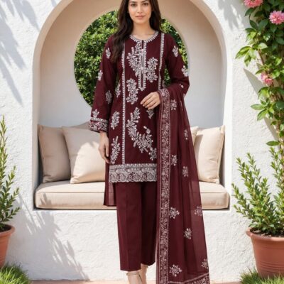 MSP 002 – Premium Winter Cotton Suit with Zig Zag Jacquard Dupatta