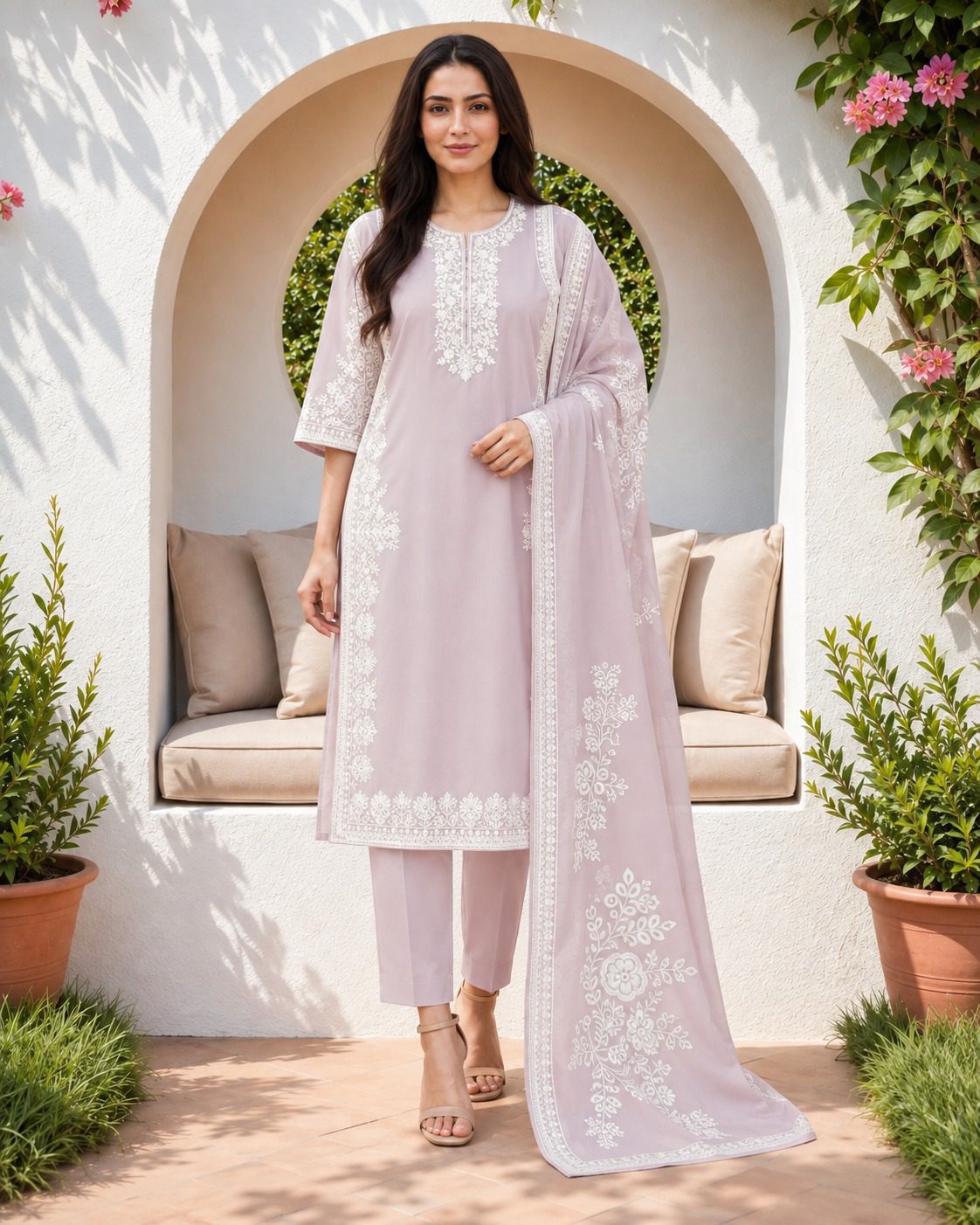 MSP 008 – Premium Winter Cotton Suit with Zig Zag Jacquard Dupatta - Image 2