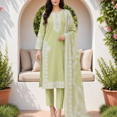 MSP 008 – Premium Winter Cotton Suit with Zig Zag Jacquard Dupatta