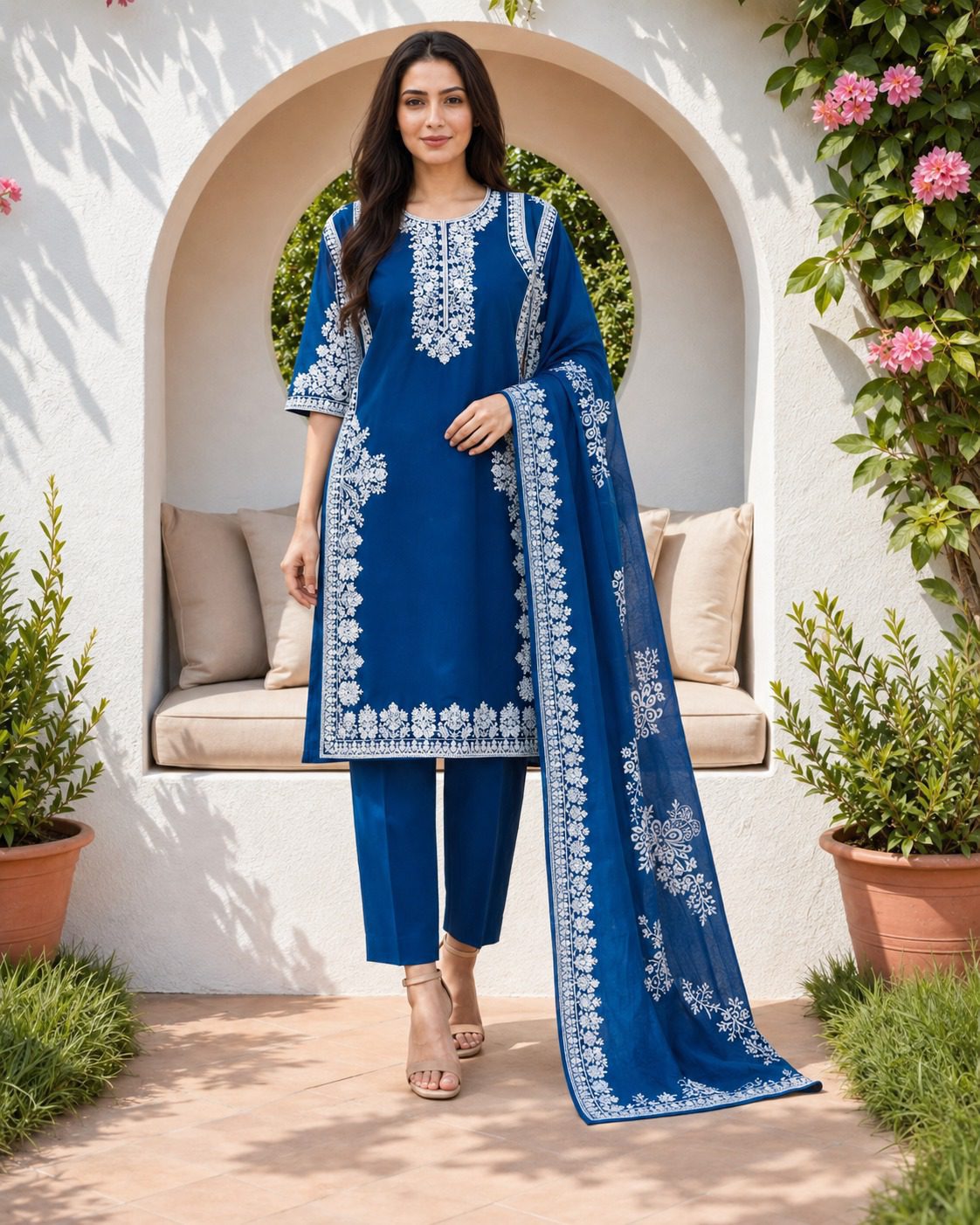 MSP 008 – Premium Winter Cotton Suit with Zig Zag Jacquard Dupatta - Image 3