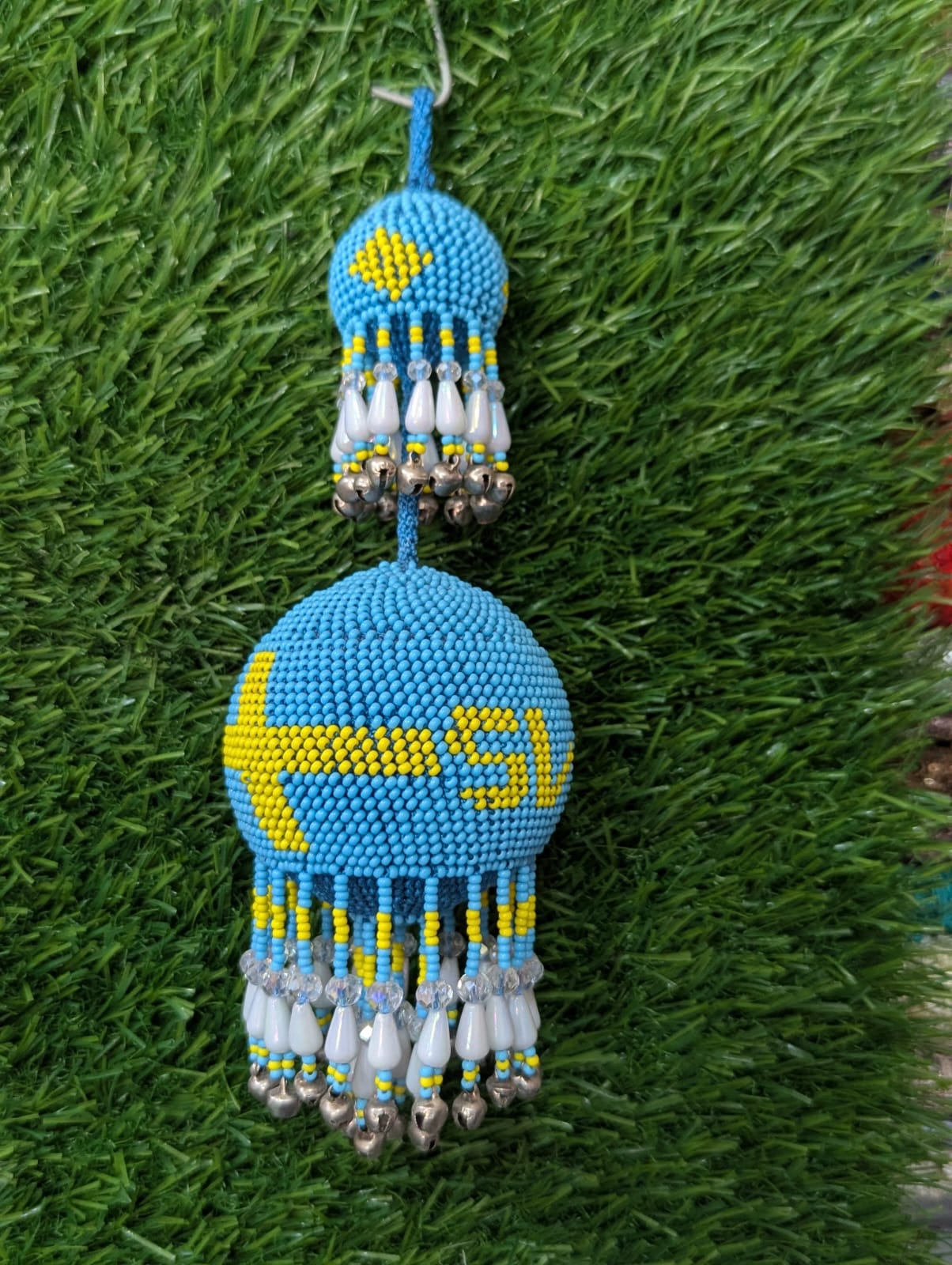 Handmade Beaded Hanging Ornament - Image 4