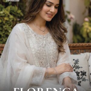 Florenca Sheesha Silk Embroidered 3 Piece Suit – Luxury Fancy Collection (Shirt, Dupatta, Trouser)