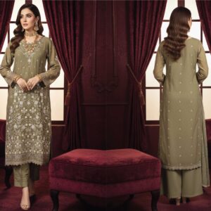 KINZA Luxury Embroidered Chiffon 3PC Stitched Suit – Premium Festive Collection