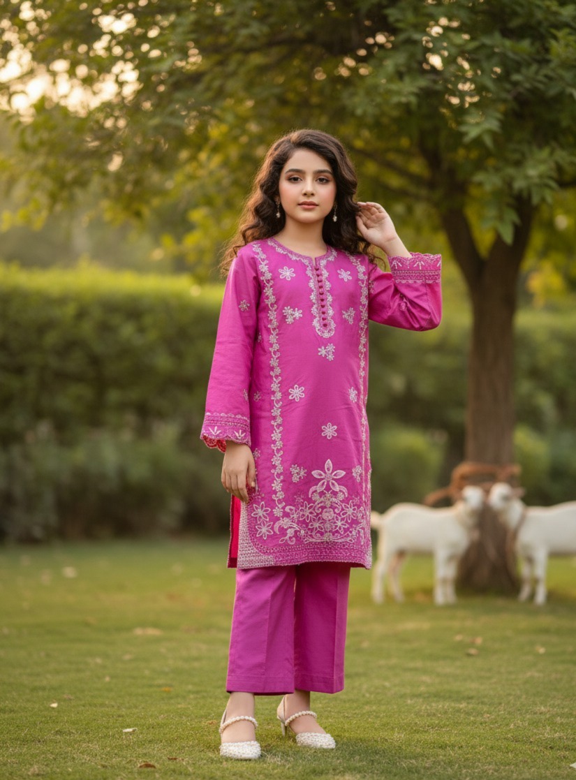 Masoori Pret Embroidered Cotton Suit – Elegant Flyper Design Summer Collection - Image 2