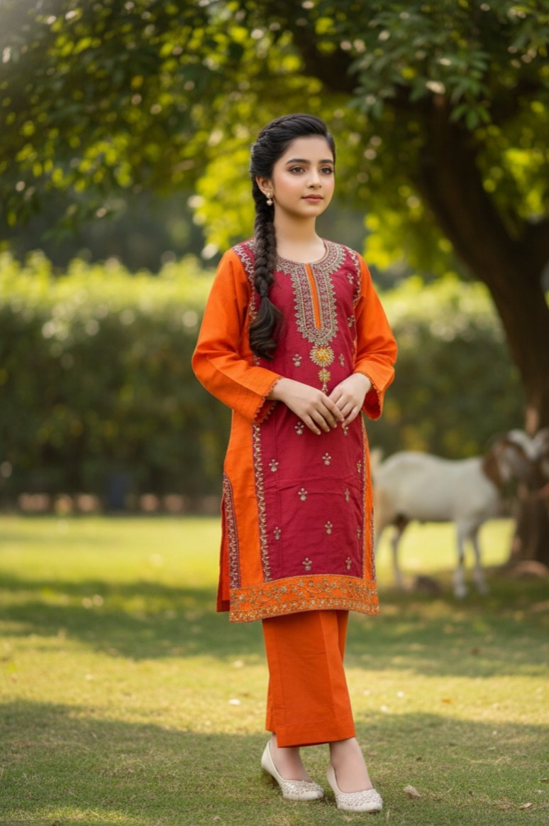 Masoori Pret Embroidered Cotton Suit – Elegant Flyper Design Summer Collection - Image 4