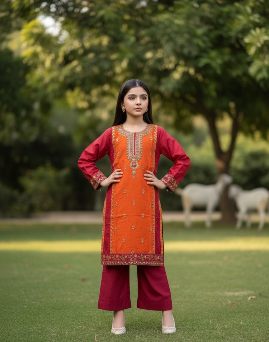 Masoori Pret Embroidered Cotton Suit – Elegant Flyper Design Summer Collection - Image 3