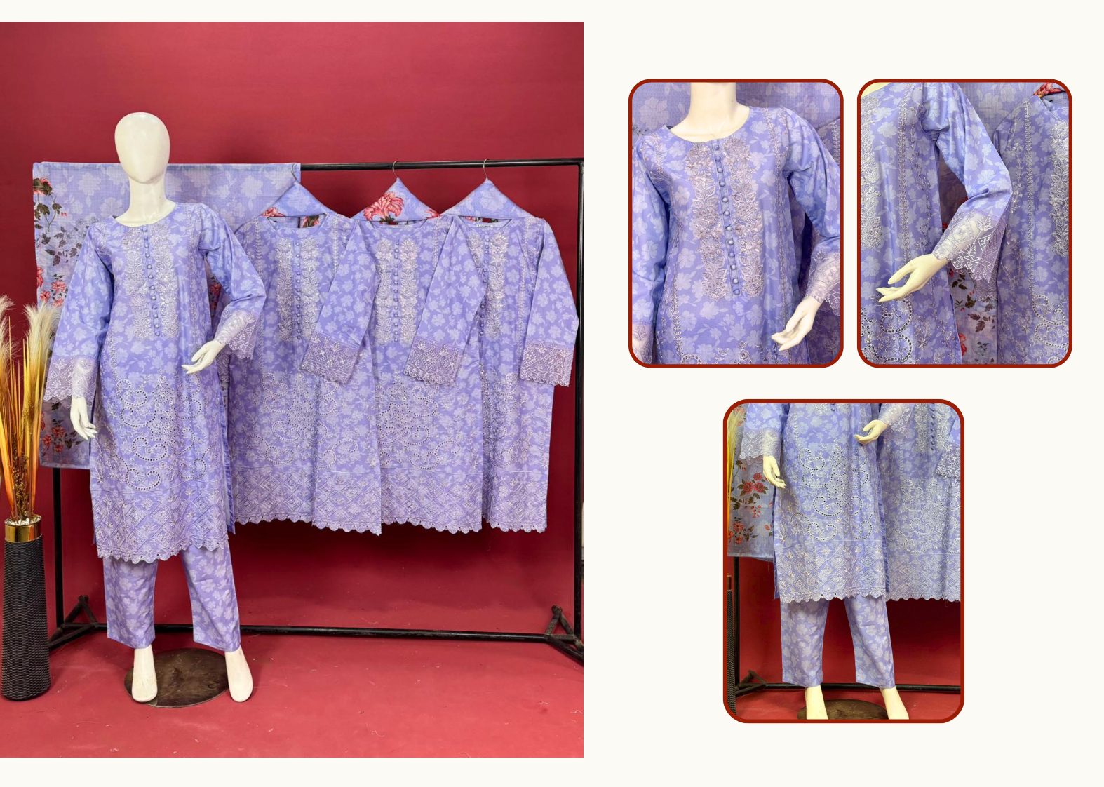 RangQari Premium 3-Piece Lawn Suit Collection with Swiss Lawn Dupatta - Image 5