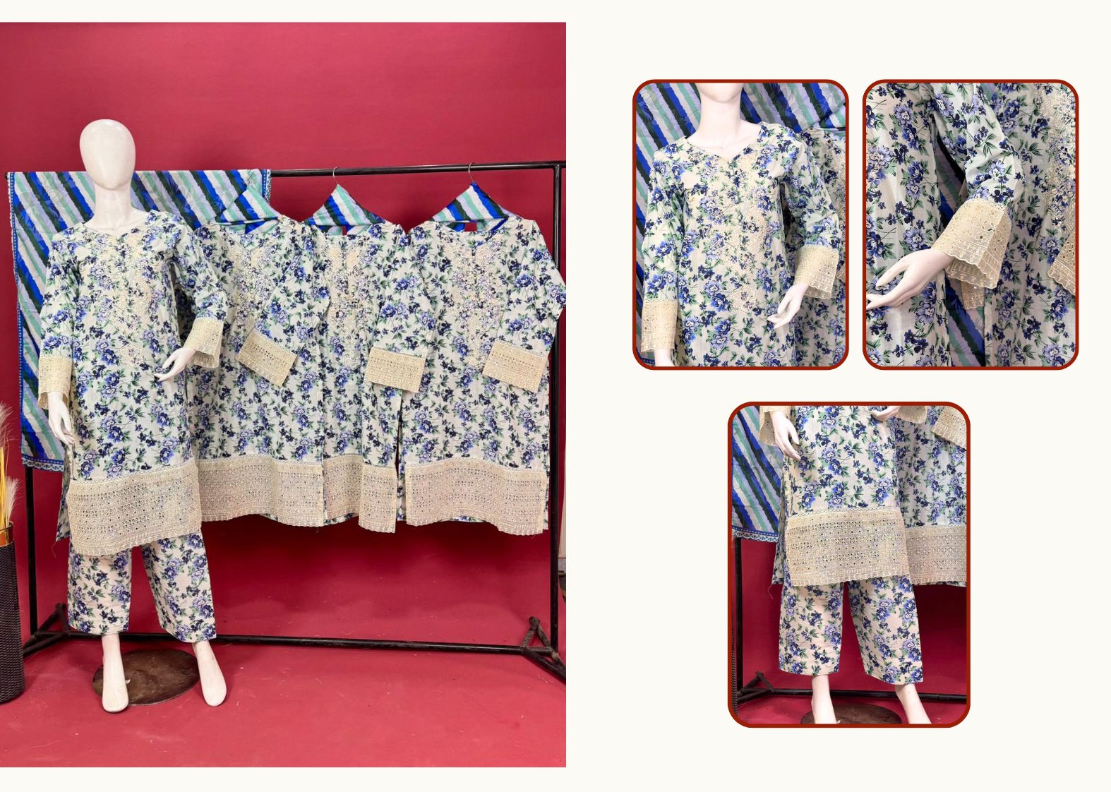 RangQari Premium 3-Piece Lawn Suit Collection with Swiss Lawn Dupatta - Image 6