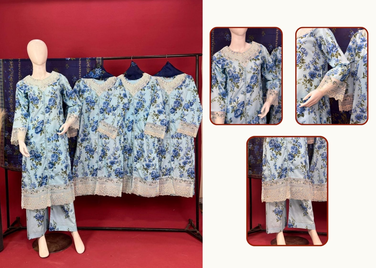 RangQari Premium 3-Piece Lawn Suit Collection with Swiss Lawn Dupatta - Image 2