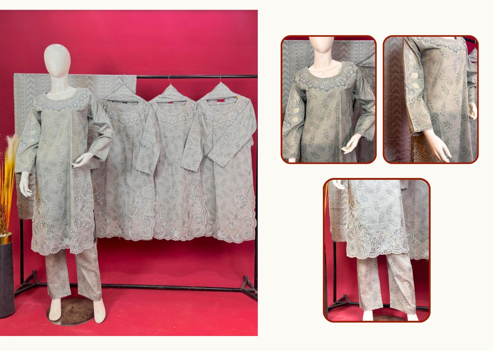 RangQari Premium 3-Piece Lawn Suit Collection with Swiss Lawn Dupatta - Image 3