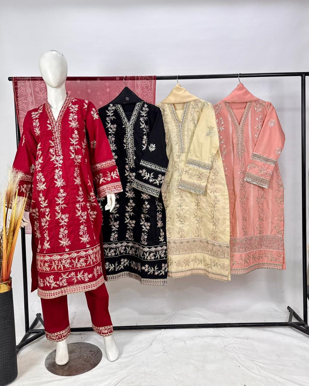 Premium Lawn 3-Piece Suit – Elegant Swiss Lawn Dupatta