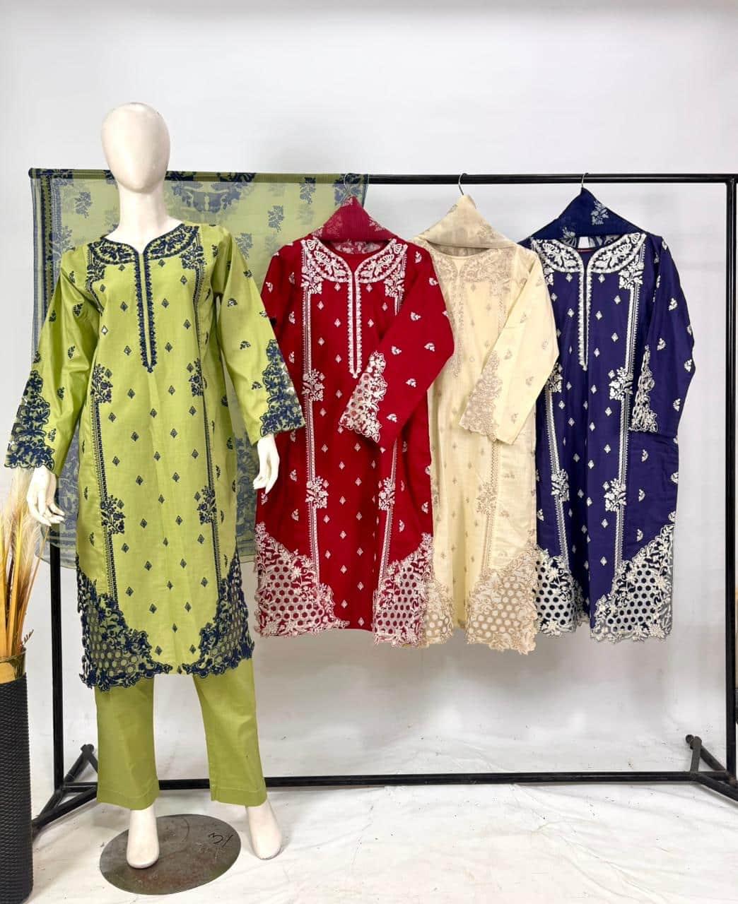Premium Lawn 3-Piece Suit – Elegant Swiss Lawn Dupatta